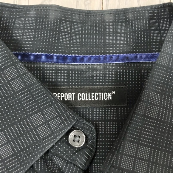 Report Collection Black Plaid Button Down Shirt - Picture 2 of 6